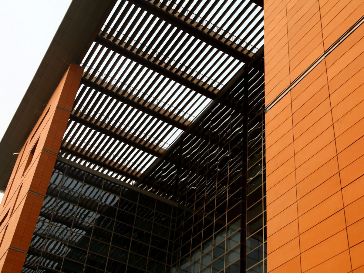 Exterior views of the Adobe corporate office building at Sector 132, Gurgaon