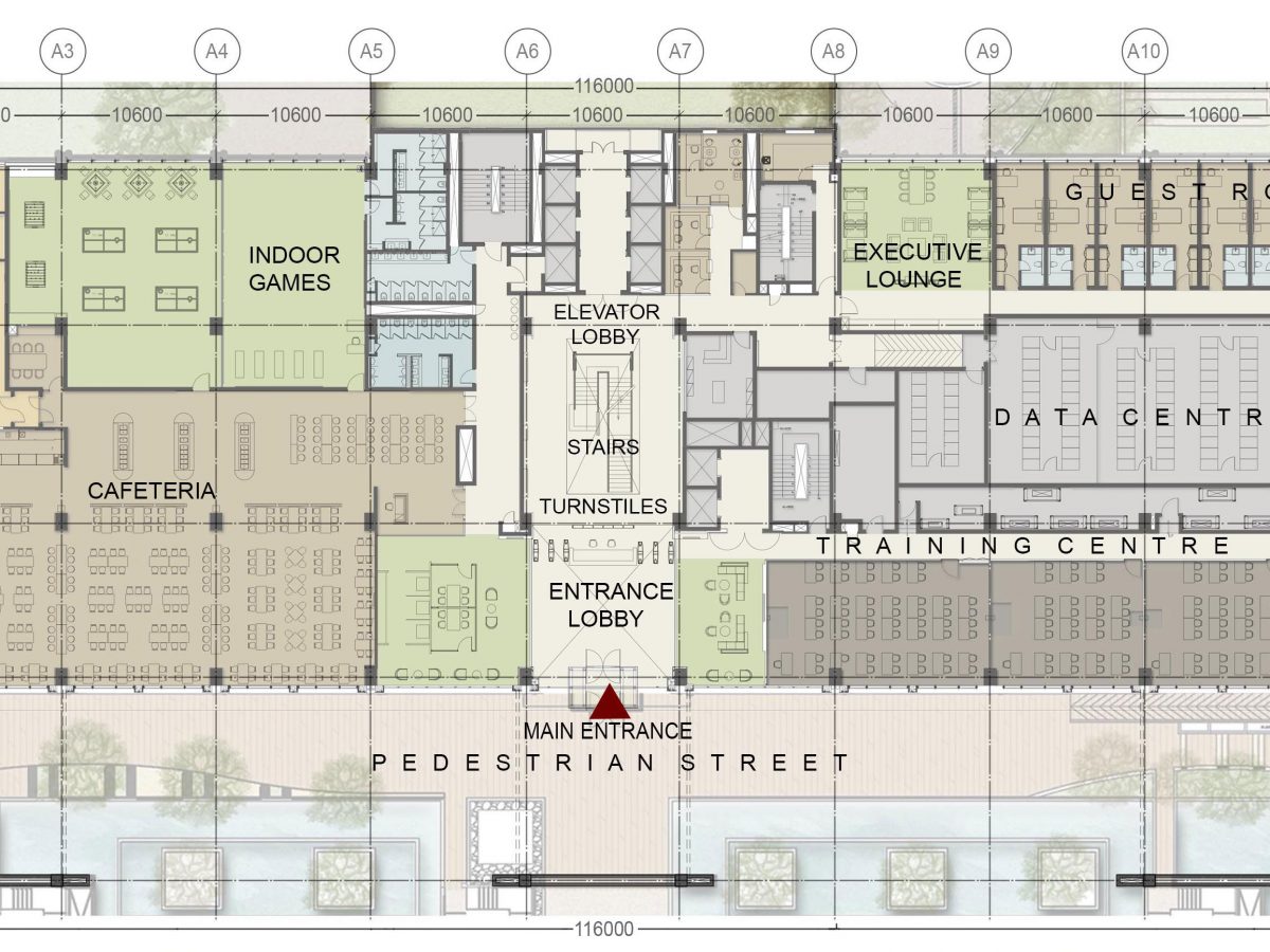 Technical Drawing of the Adobe Corporate Building located at Sector 132, Gurgaon
