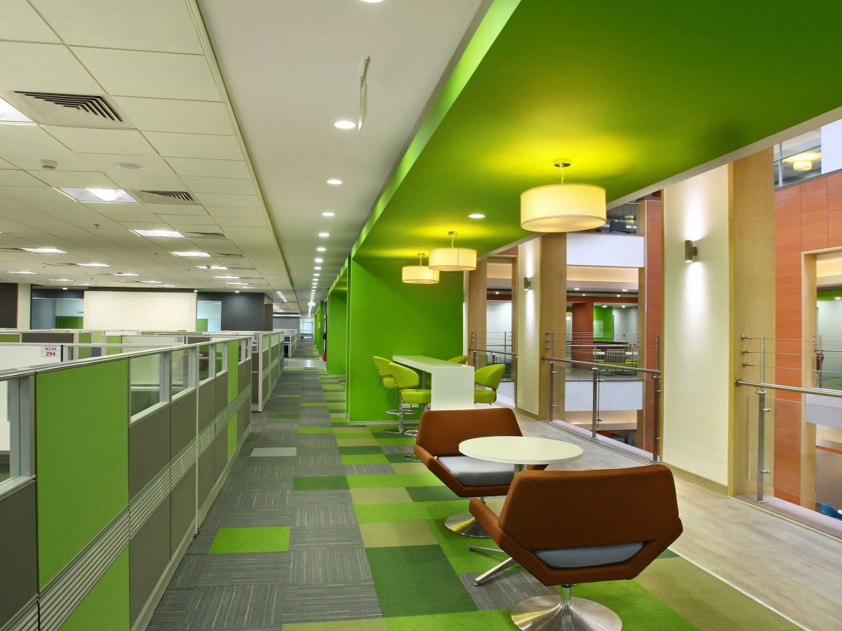 Interior views of the Adobe corporate office building at Sector 132, Gurgaon